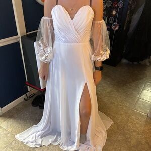 Women’s White Pageant/Prom Dress Size 8